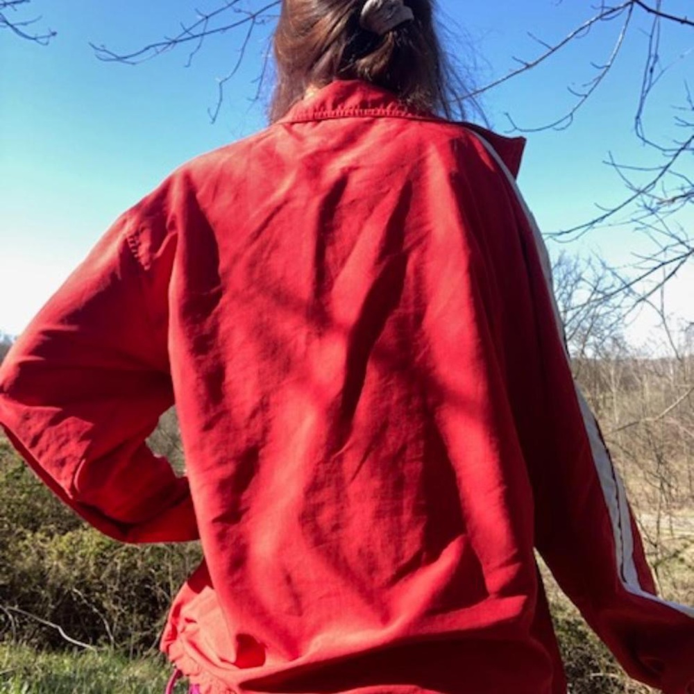Cherry Red Reebok Windbreaker ! - Picture 2 of 4